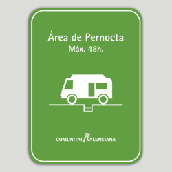 Placa distintivo Área de pernocta en tránsito para autocaravanas - Comunidad Valenciana