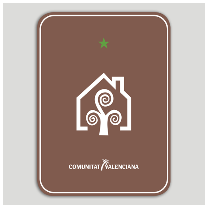Placa distintivo Casa Rural una estrella - Comunidad Valenciana