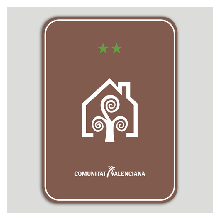 Placa distintivo Casa Rural dos estrellas - Comunidad Valenciana