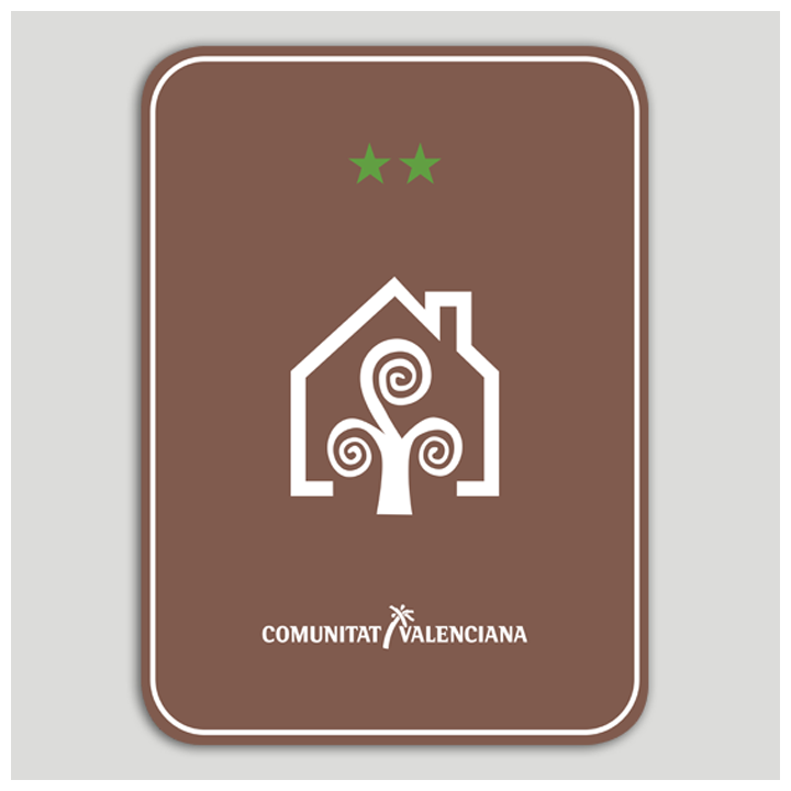 Placa distintivo Casa Rural dos estrellas - Comunidad Valenciana