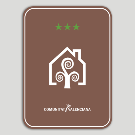 Placa distintivo Casa Rural tres estrellas - Comunidad Valenciana