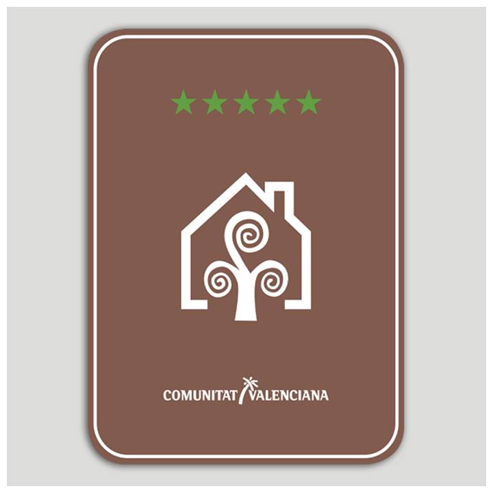 Placa distintivo Casa Rural cinco estrellas - Comunidad Valenciana