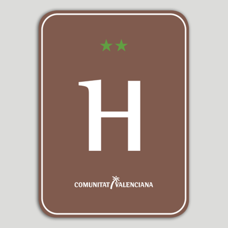 Placa distintivo Hotel Rural dos estrellas - Comunidad Valenciana Placa distintivo Hotel Rural dos estrellas - Comunidad Valenciana