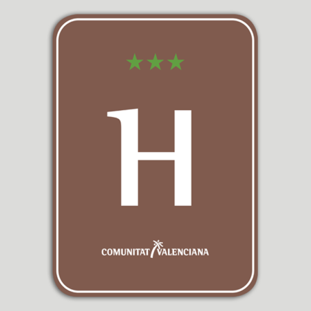 Placa distintivo Hotel Rural tres estrellas - Comunidad Valenciana Placa distintivo Hotel Rural tres estrellas - Comunidad Valenciana