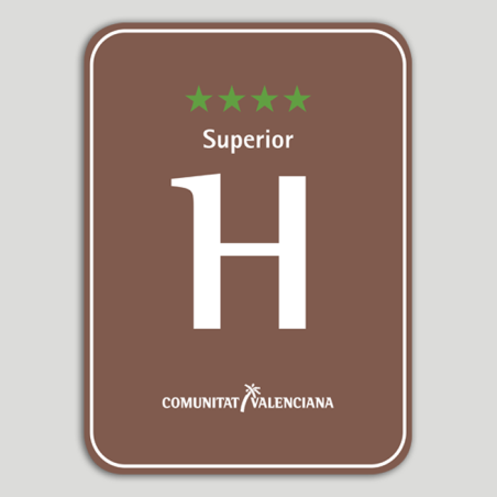 Placa distintivo Hotel Rural cuatro estrellas superior - Comunidad Valenciana Placa distintivo Hotel Rural cuatro estrellas superior - Comunidad Valenciana