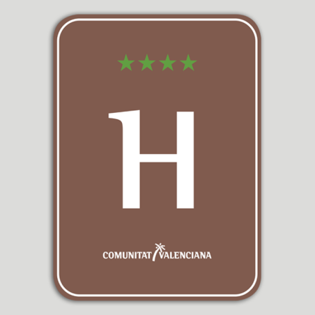 Placa distintivo Hotel Rural cuatro estrellas - Comunidad Valenciana Placa distintivo Hotel Rural cuatro estrellas - Comunidad Valenciana