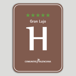 Placa distintivo Hotel Rural cinco estrellas, gran lujo - Comunidad Valenciana