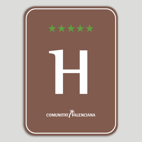 Placa distintivo Hotel Rural cinco estrellas - Comunidad Valenciana