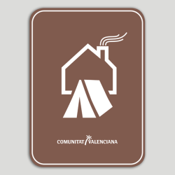 Placa distintivo Acampada en Finca Particular, con vivienda habitada. - Comunidad Valenciana