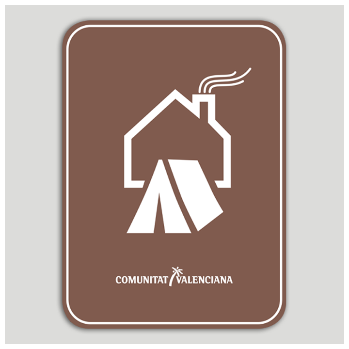 Placa distintivo Acampada en Finca Particular, con vivienda habitada. - Comunidad Valenciana