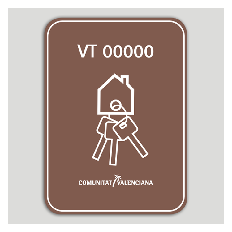 Distintivo Vivienda Turística Rural VT con número de registro - Comunidad Valenciana