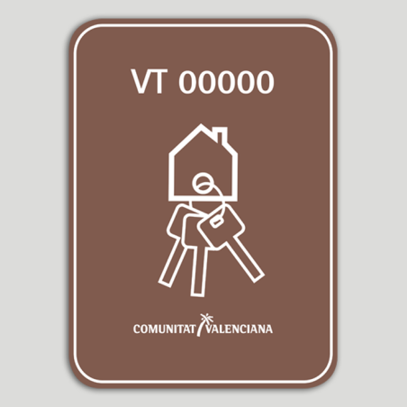 Distintivo Vivienda Turística Rural VT con número de registro - Comunidad Valenciana