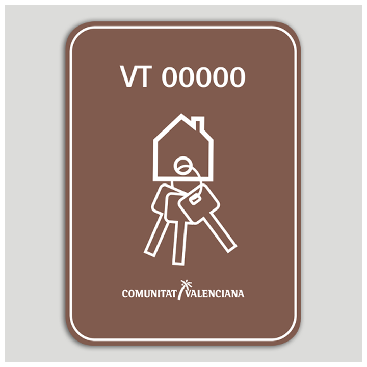 Distintivo Vivienda Turística Rural VT con número de registro - Comunidad Valenciana