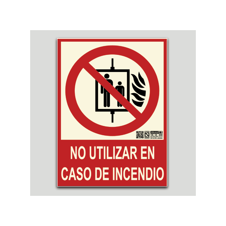 Cartell de no utilitzeu en cas d'incendi (ascensor)