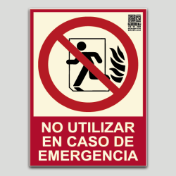 No utilizar en caso de emergencia (Puerta)