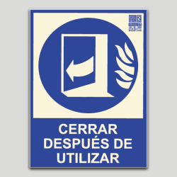 Cerrar después de utilizar fotoluminiscente (puerta)