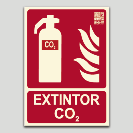 Cartel de Extintor de CO2