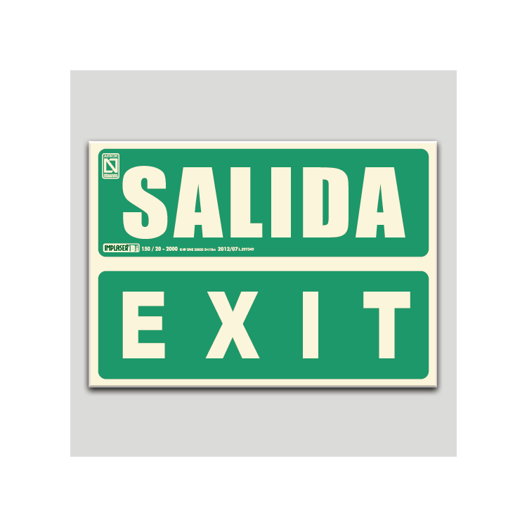 Cartel de Salida-exit fotoluminiscente