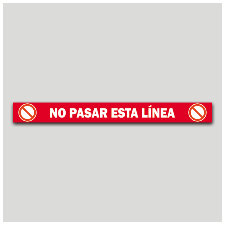 No pasar esta línea (Adhesivo rugoso)