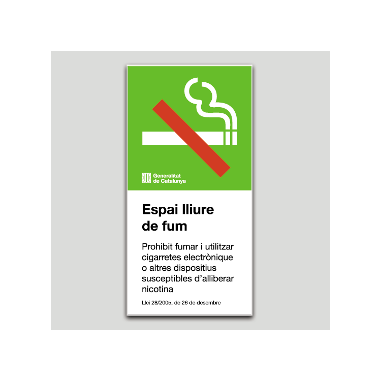 Espai lliure de fum (Prohibit fumar) - Catalunya