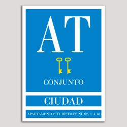 Placa distintivo Apartamento turístico - Conjunto - Ciudad - Dos llaves-oro.Andalucía.