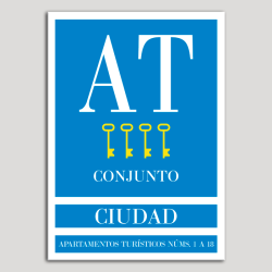 Placa distintivo Apartamento turístico - Conjunto - Ciudad - Cuatro llaves-oro.Andalucía.