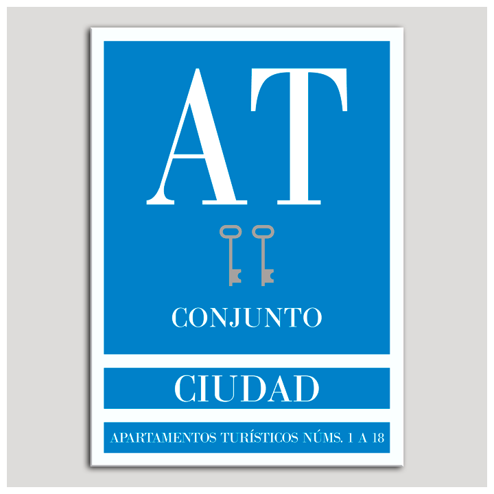 Placa distintivo Apartamento turístico - Conjunto - Ciudad - Dos llaves-plata.Andalucía.
