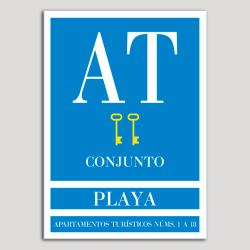 Placa distintivo Apartamento turístico - Conjunto - Playa - Dos llaves-oro.Andalucía.