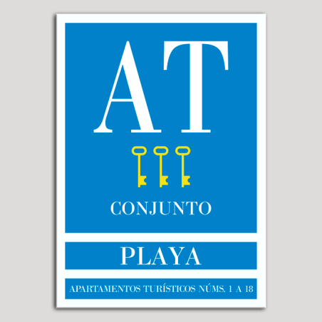 Placa distintivo Apartamento turístico - Conjunto - Playa - Tres llaves-oro.Andalucía. Placa distintivo Apartamento turístico - Conjunto - Playa - Tres llaves-oro.Andalucía.