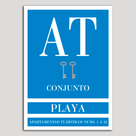 Placa distintivo Apartamento turístico - Conjunto - Playa - Dos llaves-plata.Andalucía.