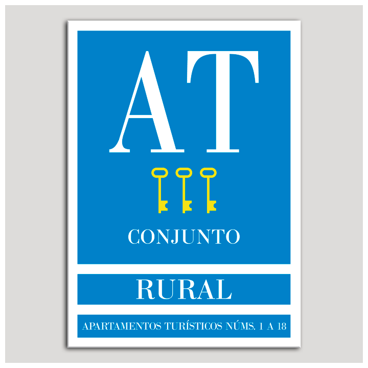 Placa distintivo Apartamento turístico - Conjunto - Rural  - Tres llaves-oro.Andalucía.
