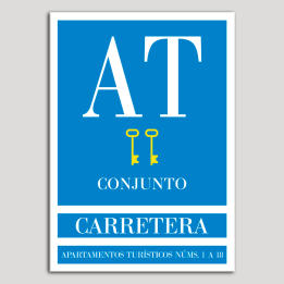 Placa distintivo Apartamento turístico - Conjunto - Carretera - Dos llaves-oro.Andalucía.