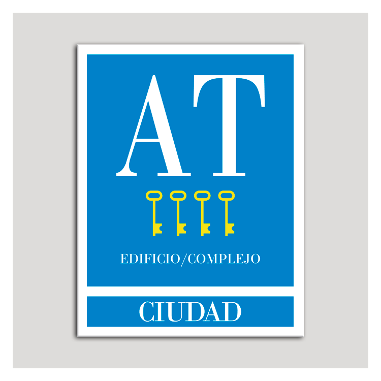 Placa distintivo Apartamento turístico - Edifico/Complejo - Ciudad - Cuatro llaves-oro.Andalucía.