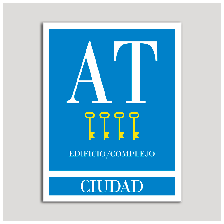 Placa distintivo Apartamento turístico - Edifico/Complejo - Ciudad - Cuatro llaves-oro.Andalucía.