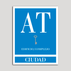Placa distintivo Apartamento turístico - Edifico/Complejo - Ciudad - Una llave-plata.Andalucía.