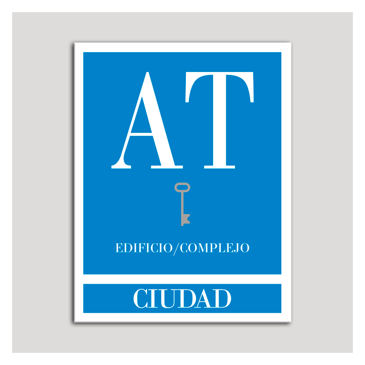 Placa distintivo Apartamento turístico -Edificio/Complejo - Ciudad - Una llave-plata.Andalucía.