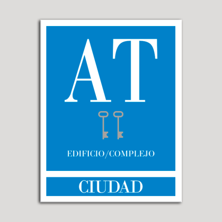 Placa distintivo Apartamento turístico - Edificio/Complejo - Ciudad - Dos llaves-plata.Andalucía.