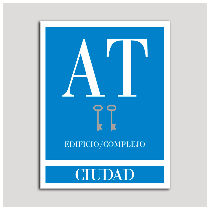 Placa distintivo Apartamento turístico - Edifico/Complejo - Ciudad - Dos llaves-plata.Andalucía.