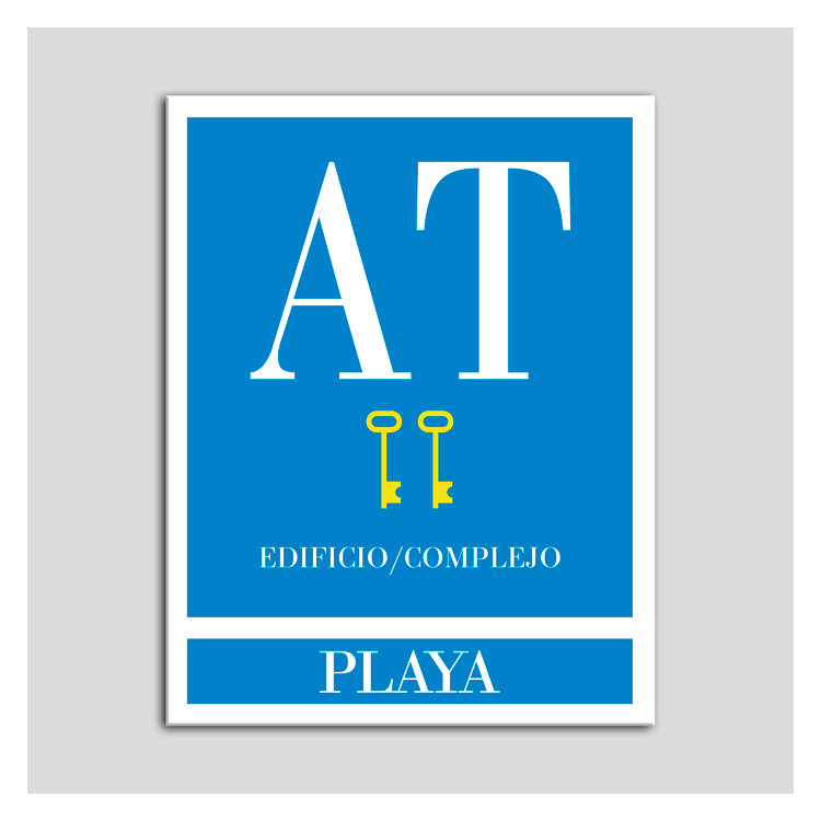 Placa distintivo Apartamento turístico - Edificio/Complejo - Playa - Dos llaves-oro.Andalucía.