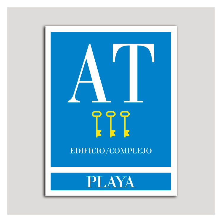 Placa distintivo Apartamento turístico - Edifico/Complejo - Playa - Tres llaves-oro.Andalucía.