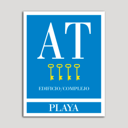 Placa distintivo Apartamento turístico - Edifico/Complejo - Playa - Cuatro llaves-oro.Andalucía.