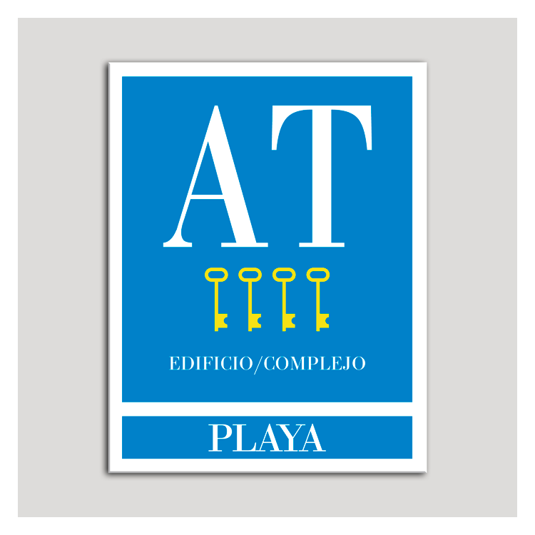 Placa distintivo Apartamento turístico - Edificio/Complejo - Playa - Cuatro llaves-oro.Andalucía.