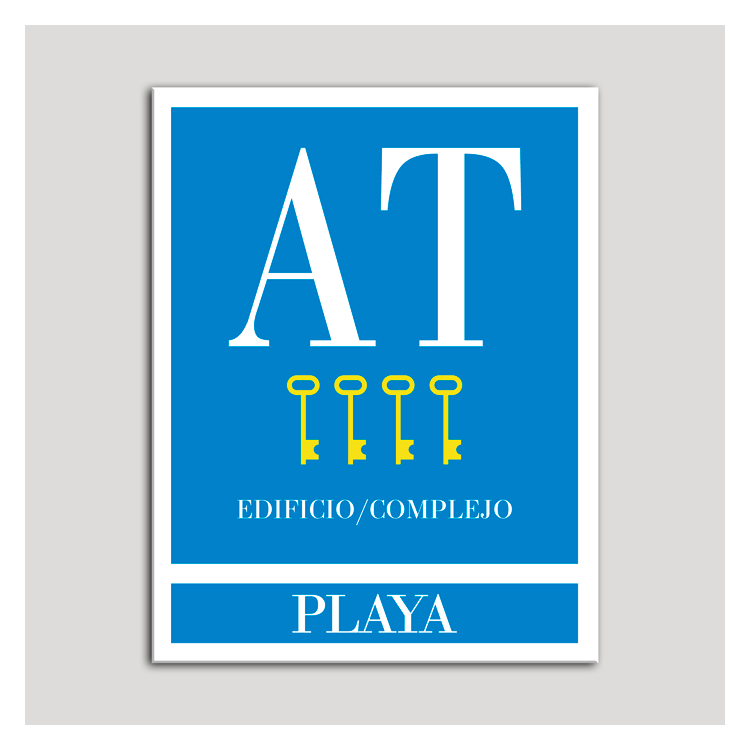 Placa distintivo Apartamento turístico - Edifico/Complejo - Playa - Cuatro llaves-oro.Andalucía.