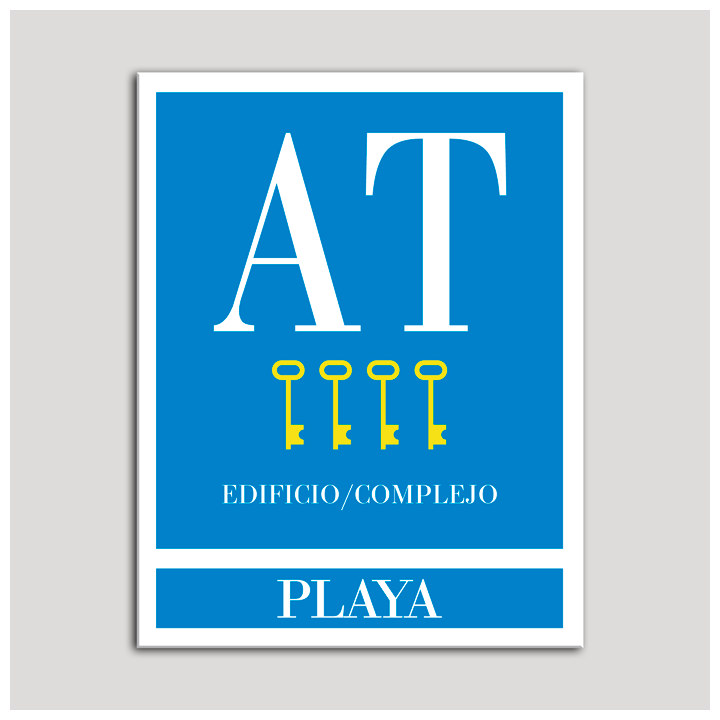 Placa distintivo Apartamento turístico - Edificio/Complejo - Playa - Cuatro llaves-oro.Andalucía.