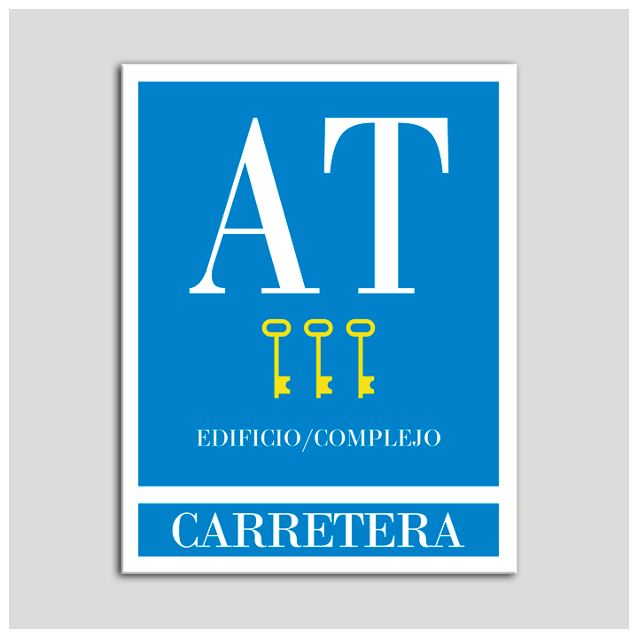 Placa distintivo Apartamento turístico - Edifico/Complejo - Carretera - Tres llaves-oro.Andalucía.