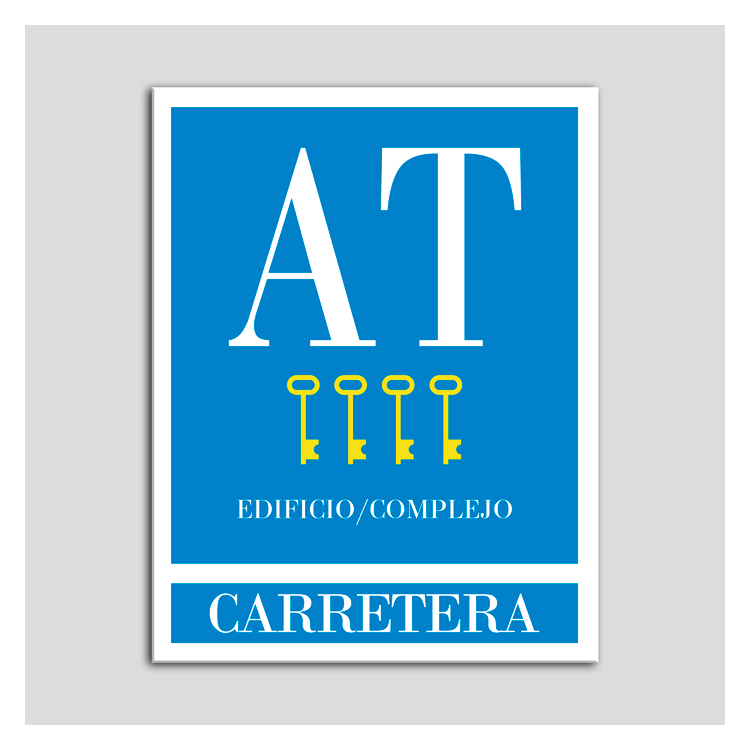 Placa distintivo Apartamento turístico - Edificio/Complejo - Carretera - Cuatro llaves-oro.Andalucía.