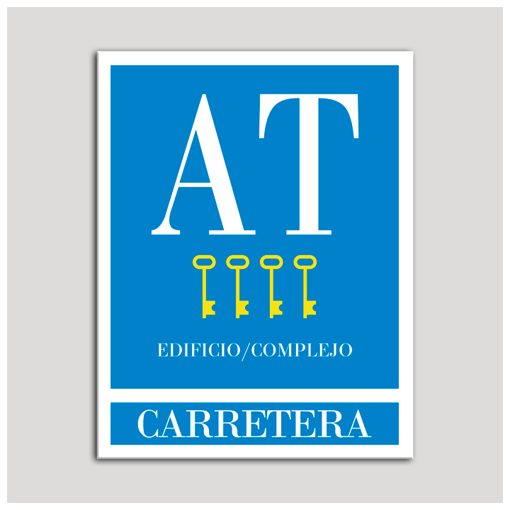 Placa distintivo Apartamento turístico - Edifico/Complejo - Carretera - Cuatro llaves-oro.Andalucía.