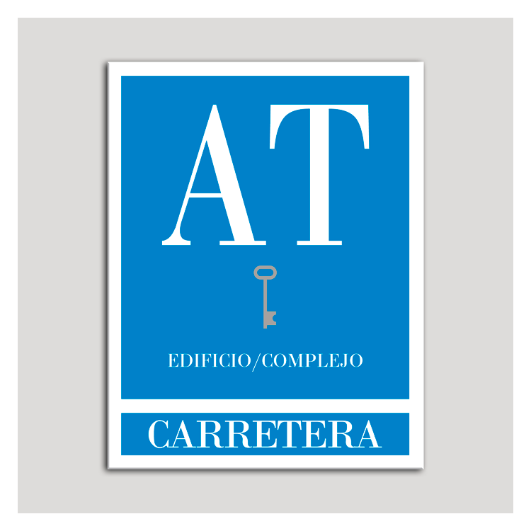 Placa distintivo Apartamento turístico - Edificio/Complejo - Carretera - Una llave-plata.Andalucía.