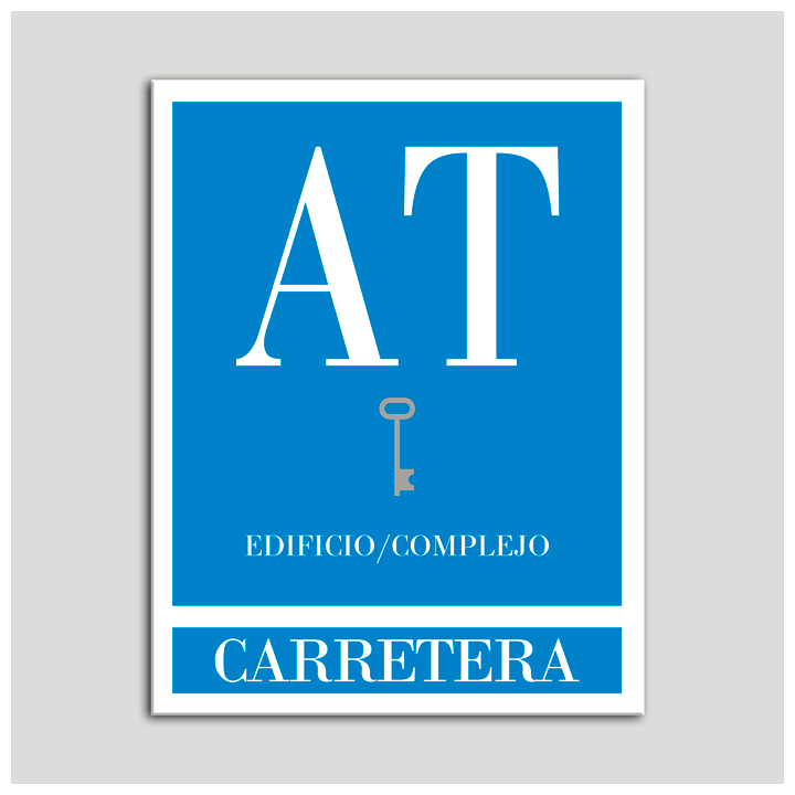 Placa distintivo Apartamento turístico - Edificio/Complejo - Carretera - Una llave-plata.Andalucía.
