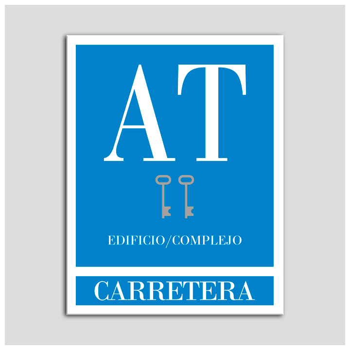 Placa distintivo Apartamento turístico - Edifico/Complejo - Carretera - Dos llaves-plata.Andalucía.